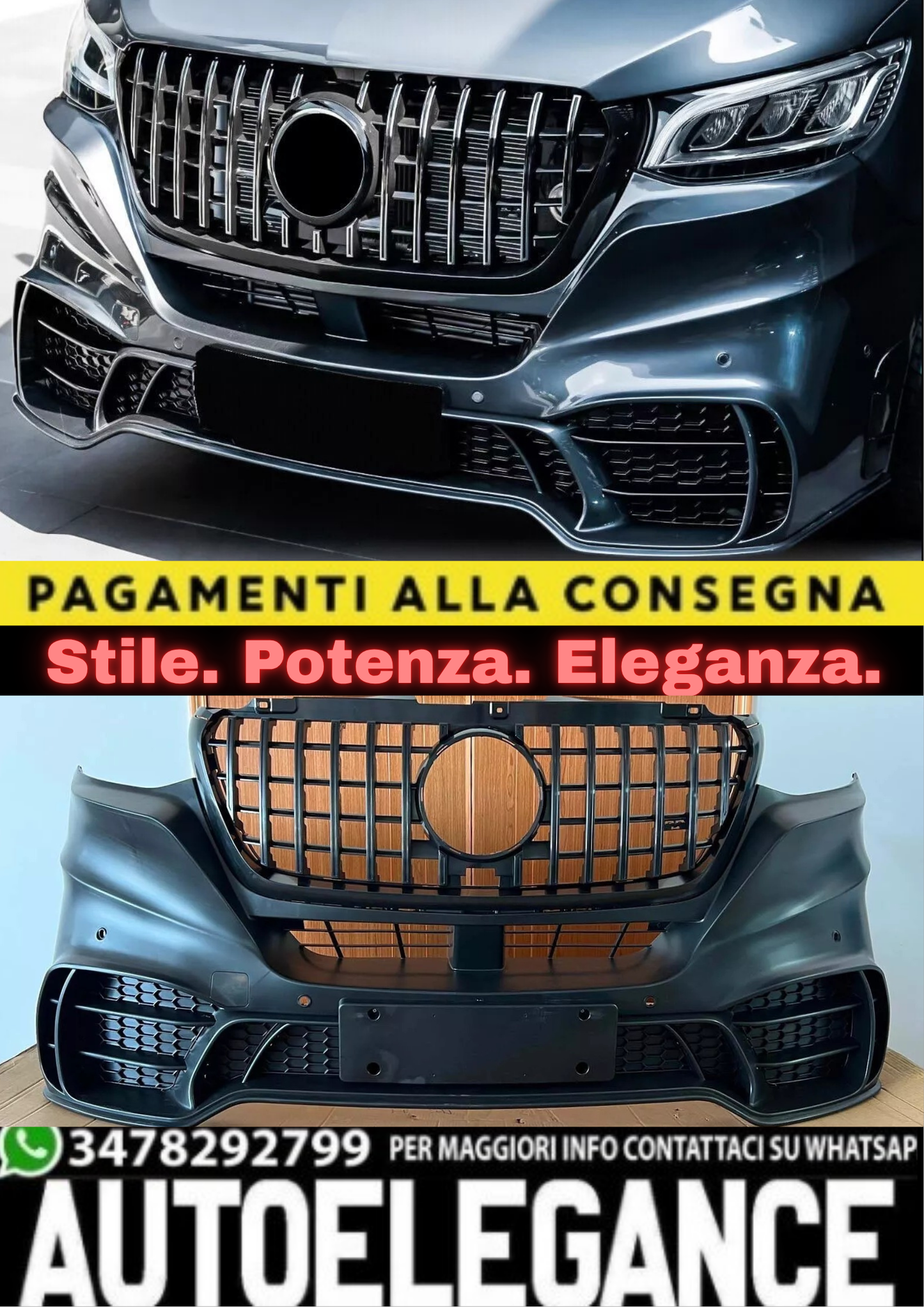 🔥PARAURTI ANTERIORE STILE SPORTIVO PER MERCEDES SPRINTER W907 907 910🔥