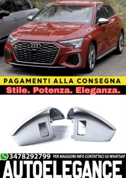 🔥CALOTTE SPECCHIO SATINATE COMPATIBILI AUDI A3 8Y 2020-2024 CON FORO SENSORE🔥