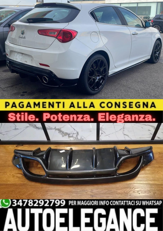 0405🔥DIFFUSORE POSTERIORE NERO LUCIDO COMPATIBILE PER ALFA ROMEO GIULIETTA🔥