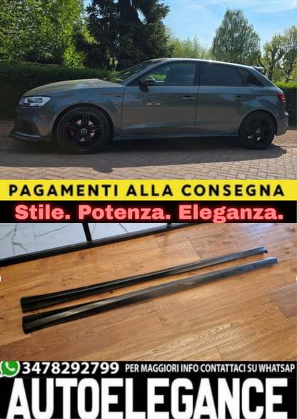 0964✨MINIGONNE LATERALI PER AUDI A3 8V SPORTBACK 2012-2019 SOTTO PORTA S3 SLINE✨
