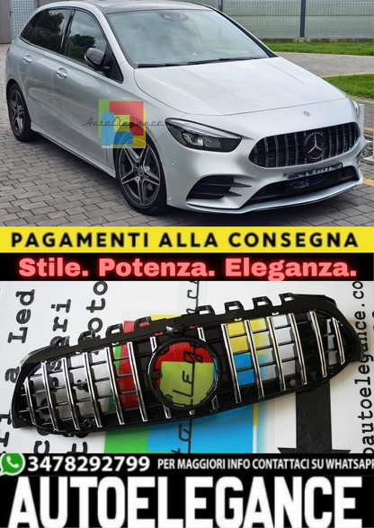 ⭐GRIGLIA ADATTA PER MERCEDES CLASSE B W247 AMG CROMATA SENZA CAMERA⭐