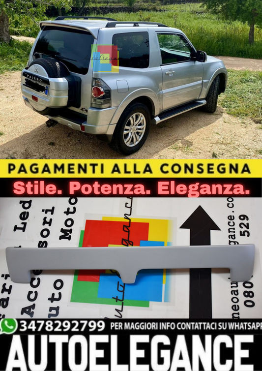 0135⭐MITSUBISHI PAJERO 06-14 ALETTONE LOOK SPORTIV SPOILER POSTERIORE SUL TETTO⭐