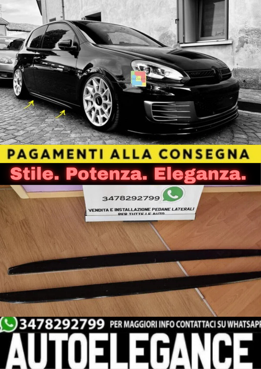 💥 0476 SOTTO MINIGONNE NERO LUCIDO ADATTO PER VW GOLF 6💥