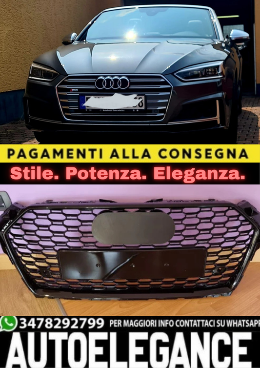 🔥 GRIGLIA ANTERIORE PER AUDI A5 F5 (2017+) – LOOK RS5 SPORTIVO 🔥