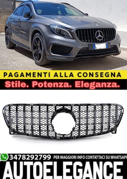 39433💎 GRIGLIA SPORTIVA NERA LUCIDA PER MERCEDES GLA X156 (2013–2016) 💎