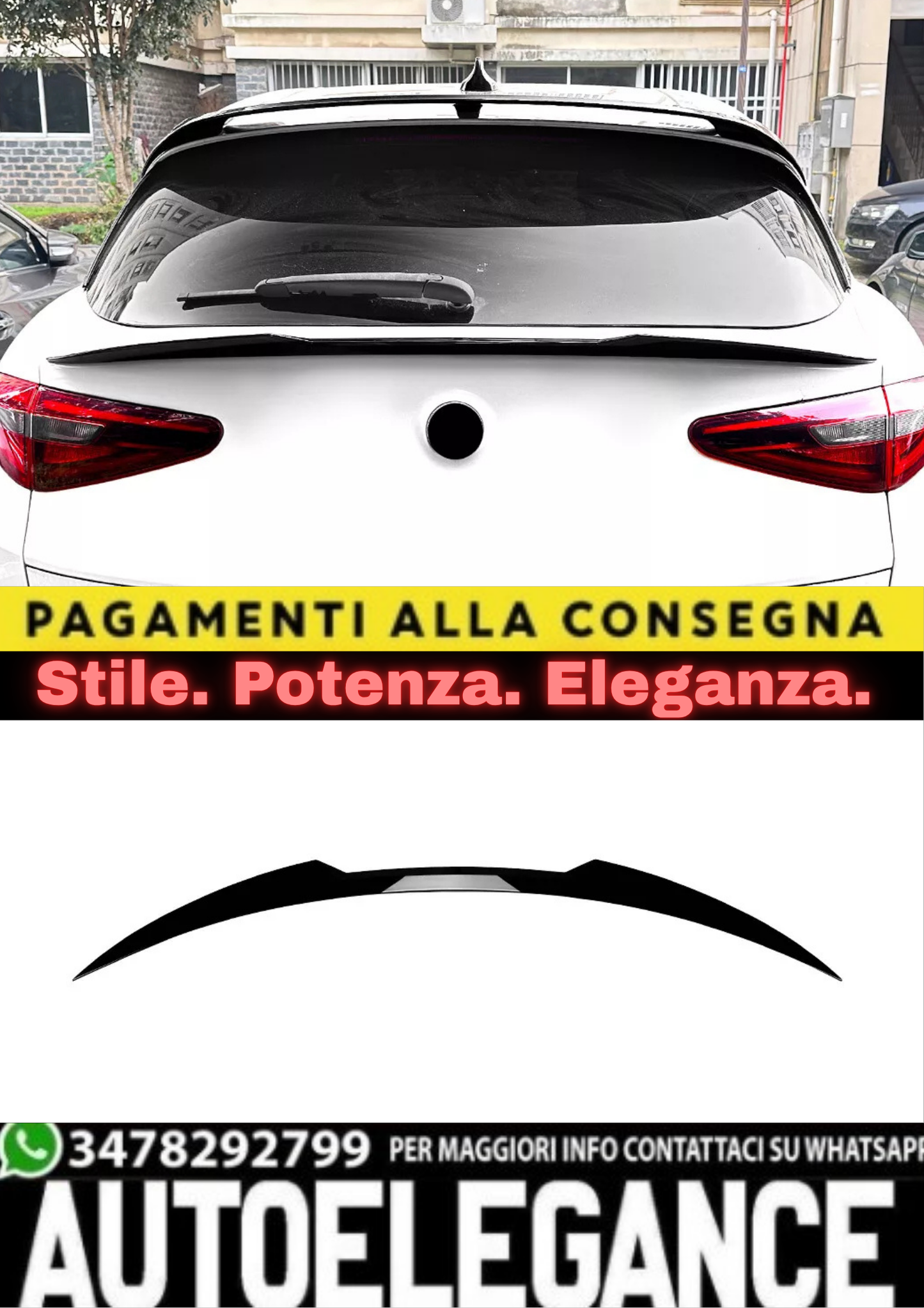 ✨SPOILER ALETTONE PORTABAGAGLI ADATTO PER ALFA ROMEO STELVIO 949 (2016+)✨
