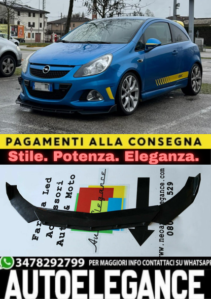 0037💎OPEL ASTRA J SPLITTER PARAURTI ANTERIORE NERO LUCIDO LOOK RS - 3P💎