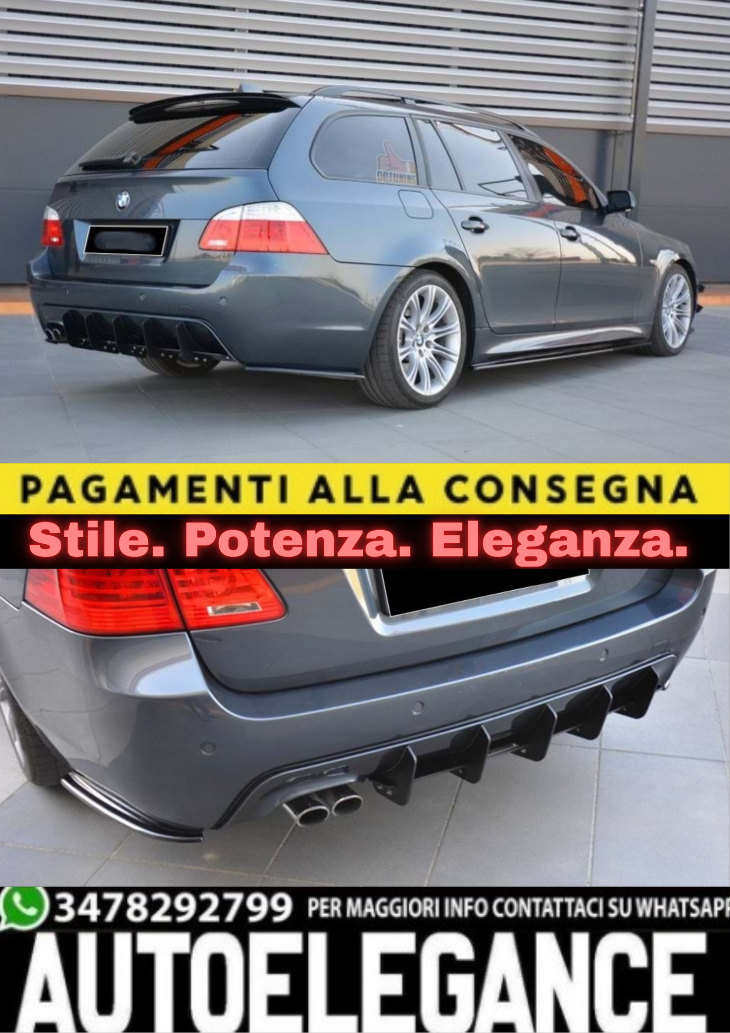 2257🔥FLAP DIFFUSORE ADATTO PER BMW SERIE 5 E60 E61 2003-2010 MSPORT🔥