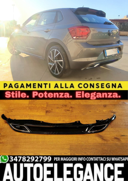 1615🔥DIFFUSORE POSTERIORE PER VW POLO AW1 2017+ STANDARD LOOK RLINE🔥