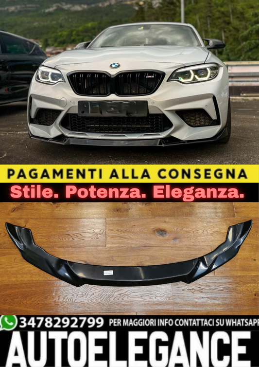 1973🔥SPLITTER ANTERIORE NERO LUCIDO ADATTO PER BMW SERIE 2 M2 (2016–2020)🔥