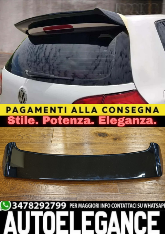 1913🔥SPOILER ADATTO PER VW GOLF 5 2003-2009 GTI NERO LUCIDO🔥