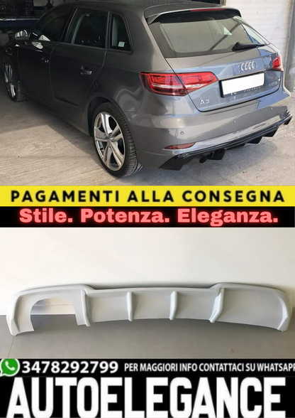 💥SOTTOPARAURTI POSTERIORE / DIFFUSORE PER AUDI A3 8V S-LINE (RESTYLING 16-20)💥