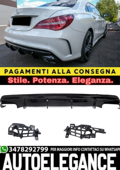 💥DIFFUSORE POSTERIORE PER MERCEDES CLA (13–19) NERO LUCIDO CON SHOOTING BRAKE💥