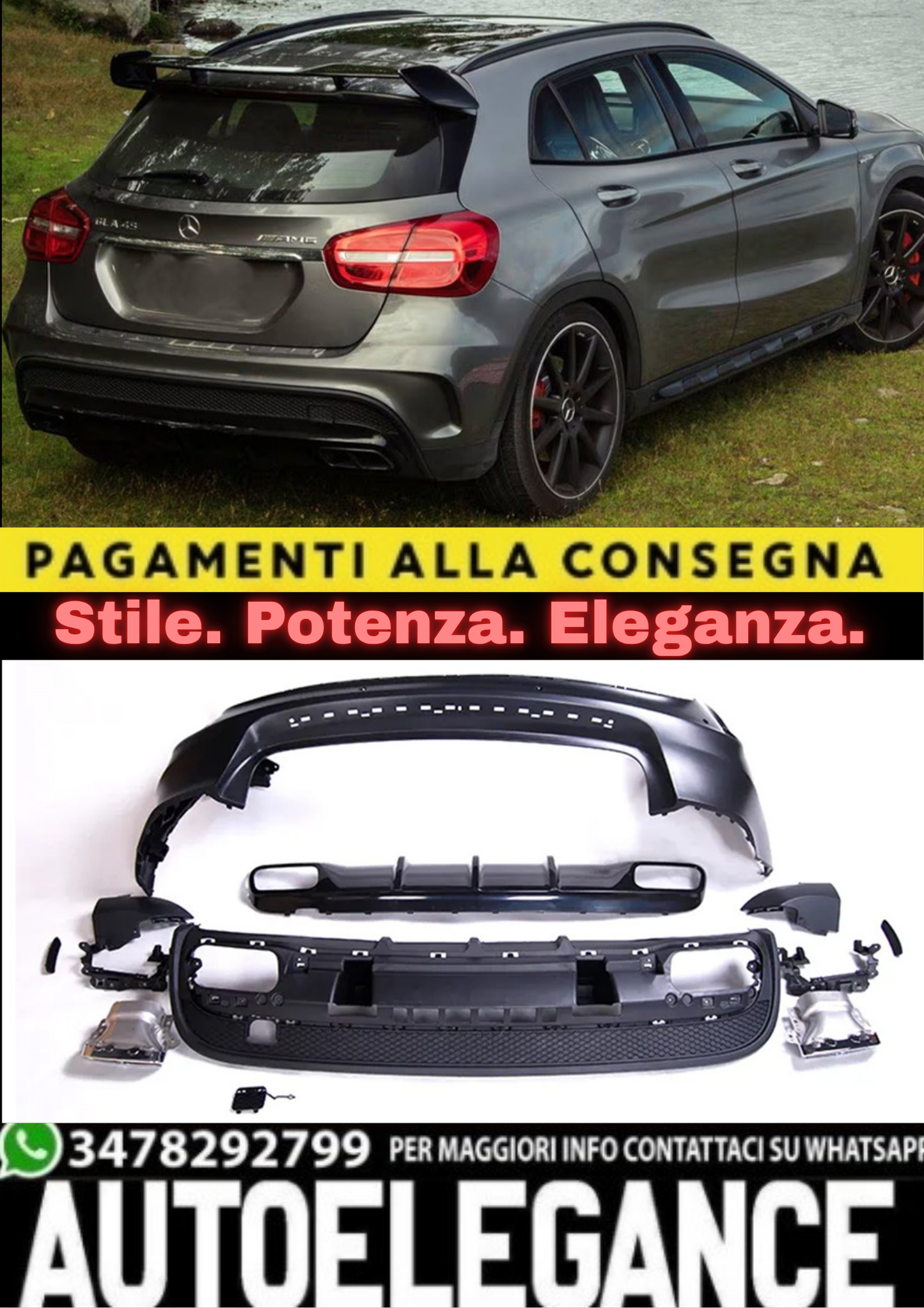 ✨BODYKIT ADATTO PER MERCEDES GLA45 LOOK MERCEDES GLA (X156) (2013-2016)✨