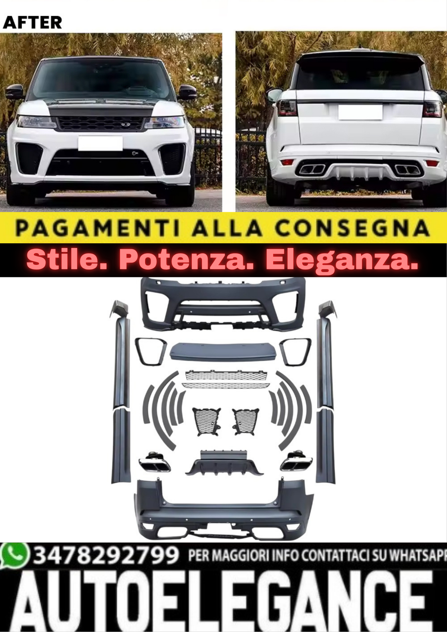 💥BODYKIT LOOK SVR PER RANGE ROVER SPORT L494 FACELIFT (2017–2021) 💥
