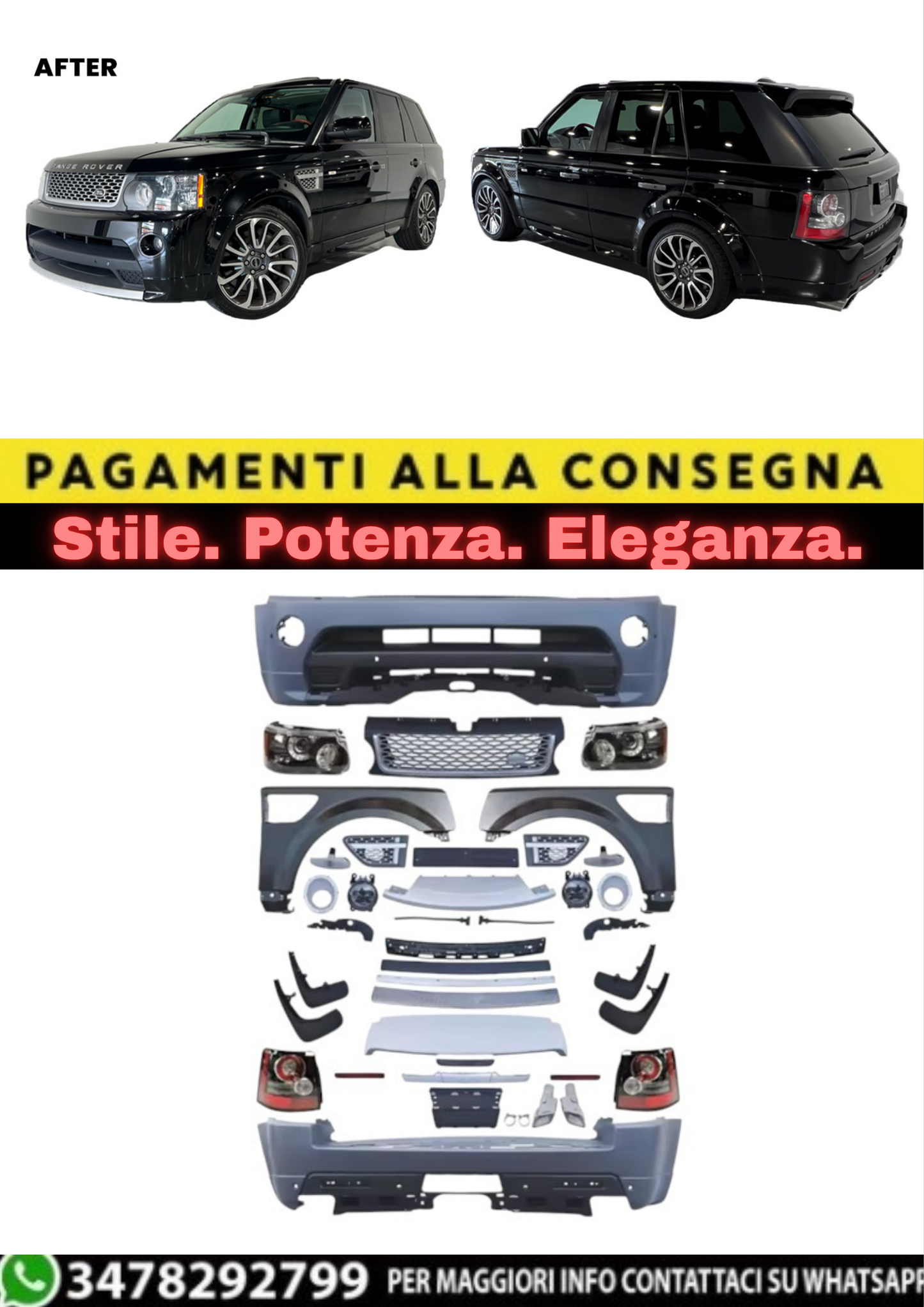 🔥BODYKIT COMPLETO PER RANGE ROVER SPORT L320 (2005–2009) ➤LOOK FACELIFT 2010+🔥
