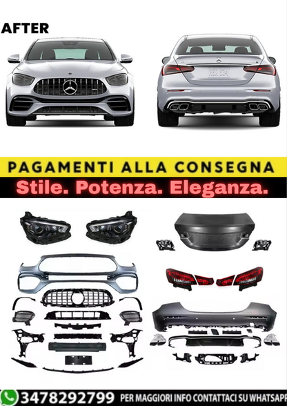 🔥BODYKIT COMPLETO PER MERCEDES E-CLASS (W213) 2016–2020 ➤ LOOK E63 FACELIFT🔥
