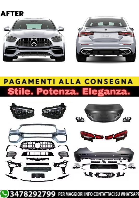 🔥BODYKIT COMPLETO PER MERCEDES E-CLASS (W213) 2016–2020 ➤ LOOK E63 FACELIFT🔥