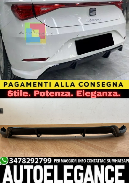 0650🔥SPOILER POSTERIORE / DIFFUSORE SOTTOPARAURTI PER SEAT LEON KL (2019+)🔥