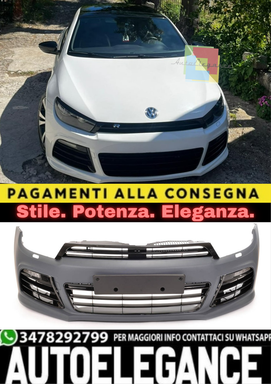 🔥PARAURTI ANTERIORE R LOOK + LED (DRL) PER VW SCIROCCO III (2008–2014)🔥