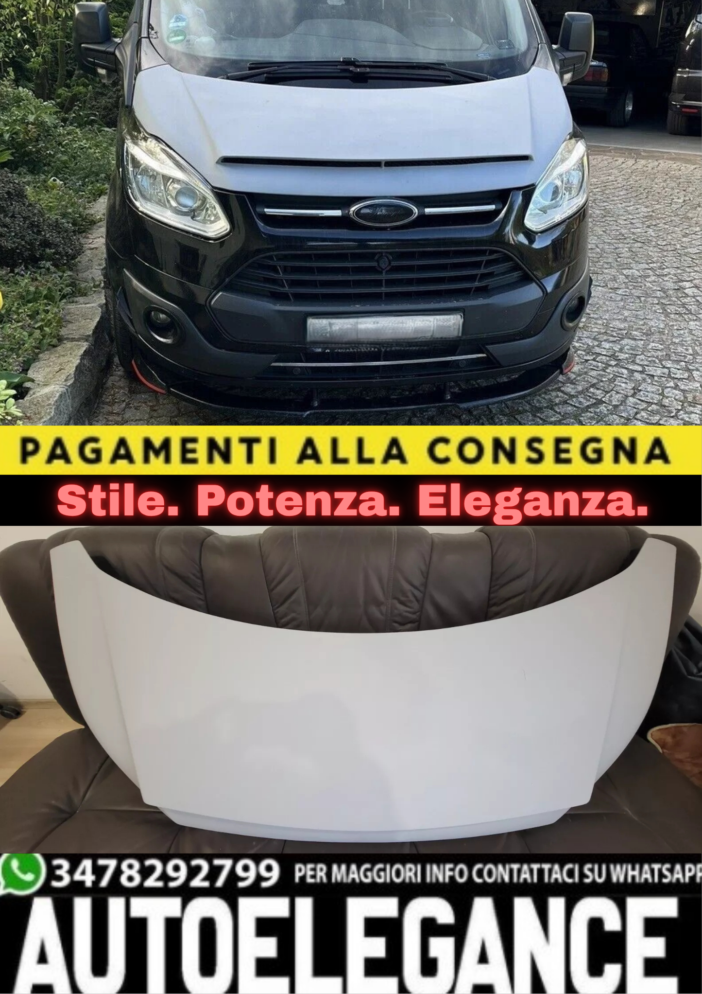 🔥COFANO ANTERIORE (BONNET / HOOD) PER FORD TRANSIT CUSTOM🔥