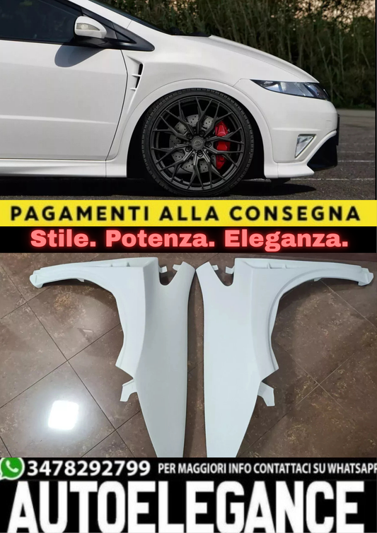 🔥FENDER FLARES PER HONDA CIVIC VIII (UFO) – LOOK WIDEBODY ESTREMO🔥