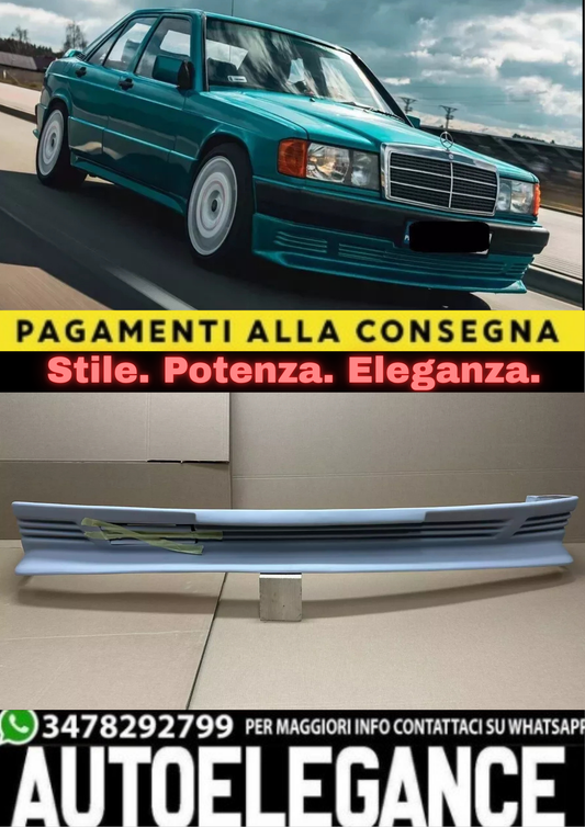🔥SPOILER ANTERIORE KAMEI PER MERCEDES 190 (W201) – STILE VINTAGE RACING🔥