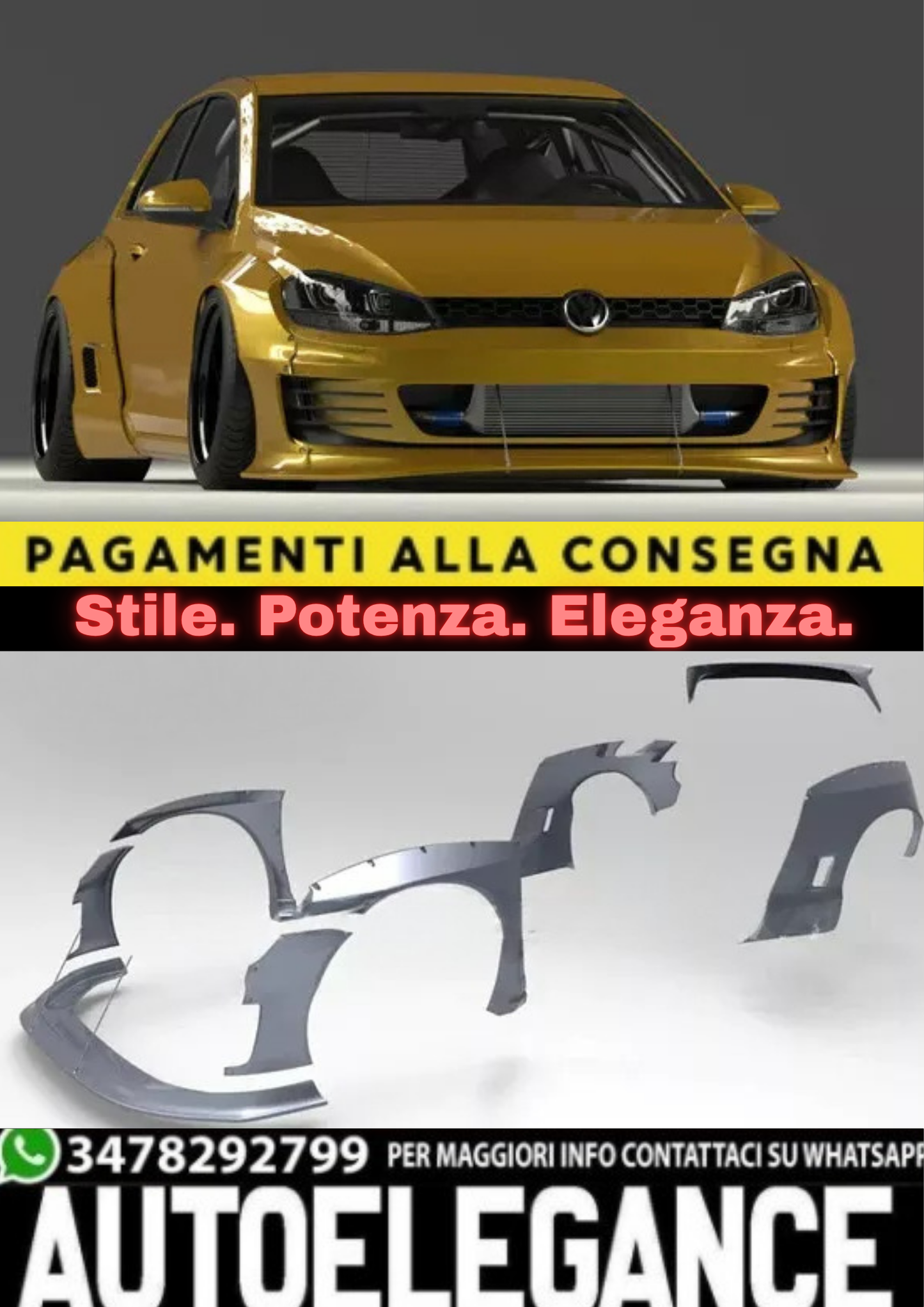 🔥BODYKIT COMPLETO PER VOLKSWAGEN GOLF 7R🔥