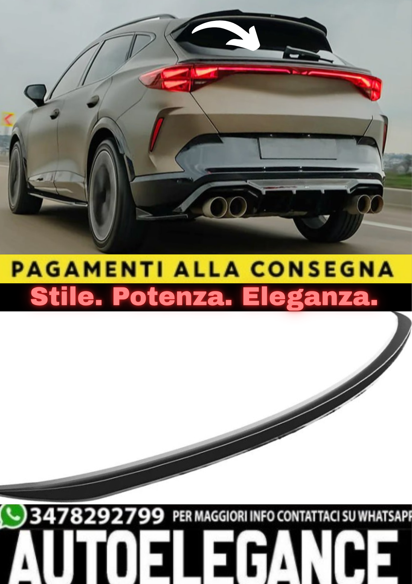 🔥SPOILER ADATTO PER SEAT CUPRA FORMENTOR MK1 (2020+) – STILE CUPRA V1🔥