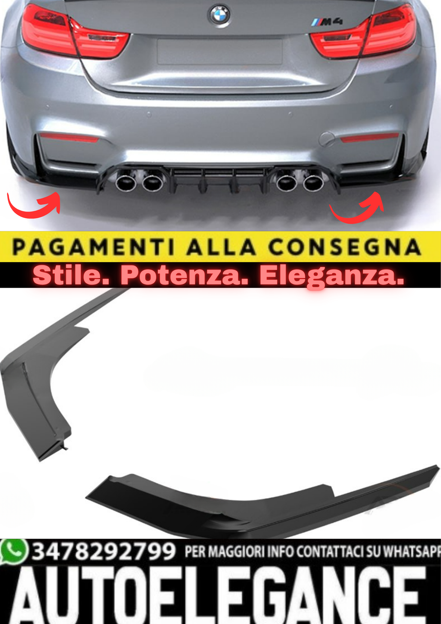 🔥FLAP POSTERIORI PER BMW M4 F82 (2014+) – A PLUS STYLE SINISTRO/DESTRO🔥