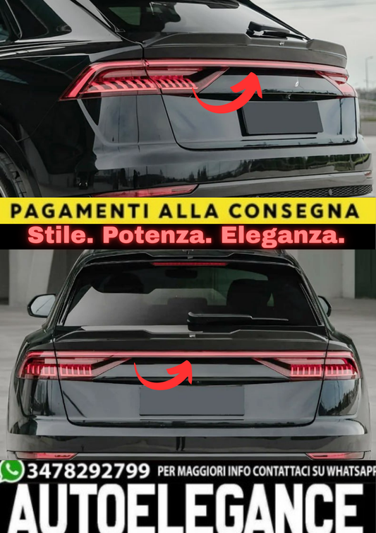 🔥SPOILER POSTERIORE COFANO PER AUDI Q8 S MK1 (2019+) A PLUS S/S LINE V1 STYLE🔥