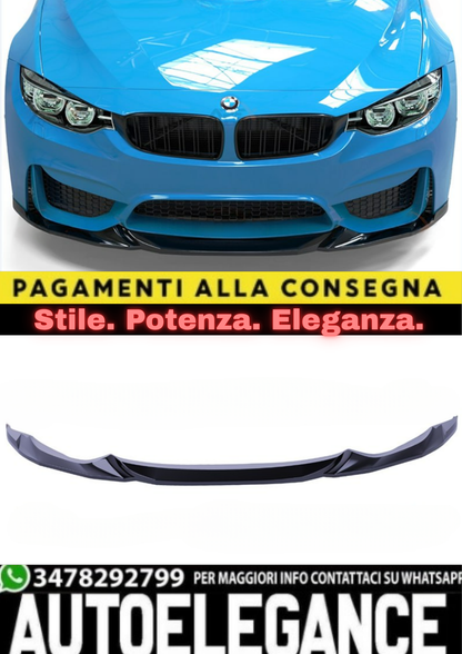 🔥SPLITTER ANTERIORE PER BMW M3 F80 (2012+) – APEX M3 V1 STYLE NERO LUCIDO🔥