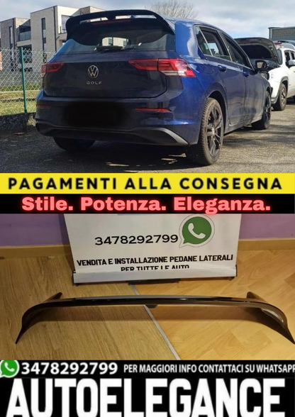 0673⭐VW GOLF 8 VIII 19+ SPOILER TETTO POSTERIORE LOOK RLINE NERO LUCIDO ABS ⭐