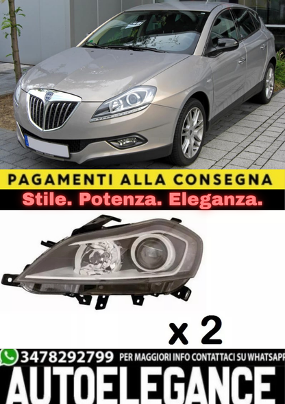 🔥COPPIA FARI ANTERIORI DX + SX PER LANCIA DELTA (2008 IN POI) ATTACCO H7/H7🔥