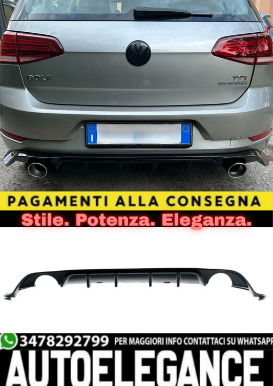 2991✨DIFFUSORE POSTERIORE LOOK SPORTIVO PER VW GOLF 7 FACELIFT (2017–2020)✨