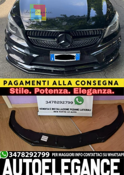 💥SPLITTER ADATTO PER MERCEDES W176 2012-2015 AMG A45 NERO LUCIDO💥