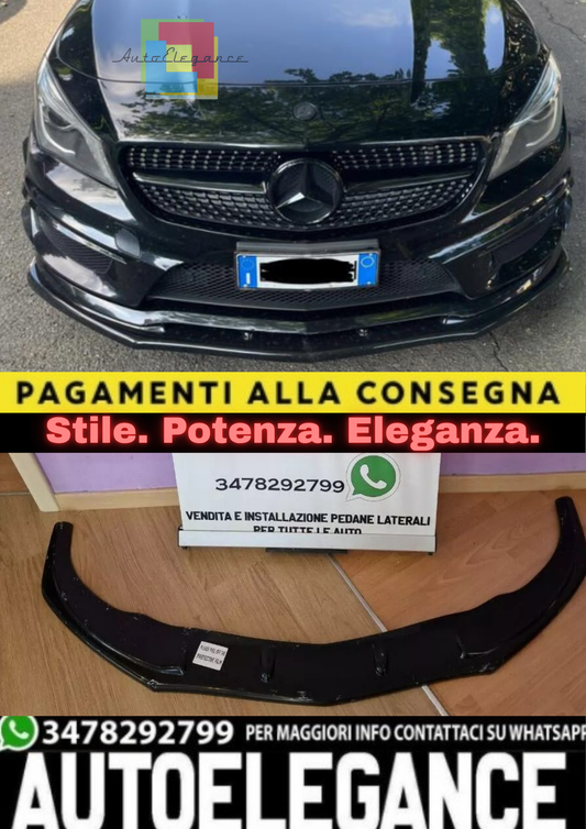💥SPLITTER ADATTO PER MERCEDES W176 2012-2015 AMG A45 NERO LUCIDO💥