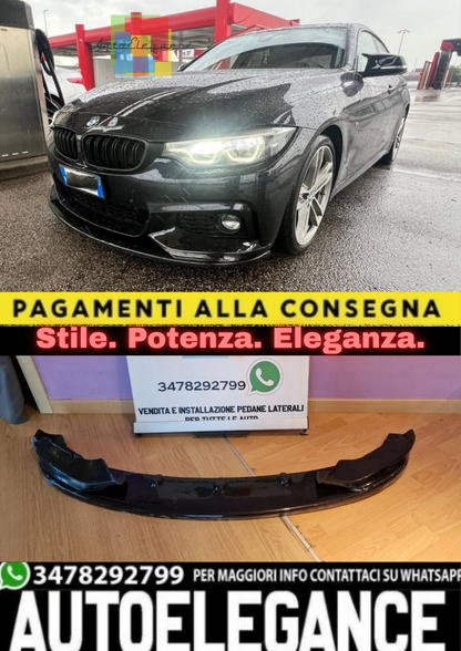 1188🔥SOTTO PARAURTI ADATTO PER BMW SERIE 4 F32 F33 F36 MSPORT NERO LUCIDO🔥