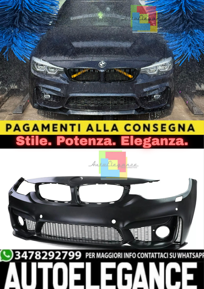 0318🔥PARAURTI ANTERIORE LOOK M4 CON SPLITTER ABS PER BMW SERIE 4 F32 F33🔥