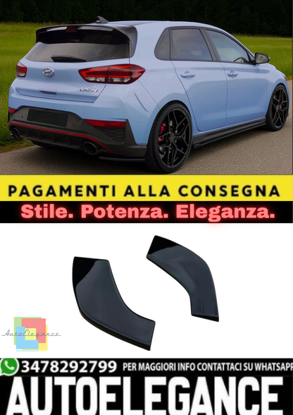 💫Flaps Posteriori in ABS Nero Lucido per Hyundai i30N - Paraurti Posteriore💫