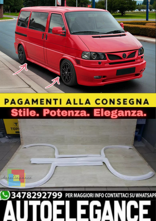 💫Minigonne Laterali Allargate per VW T4 (1990–2003) – Look Wide Body / Tuning💫