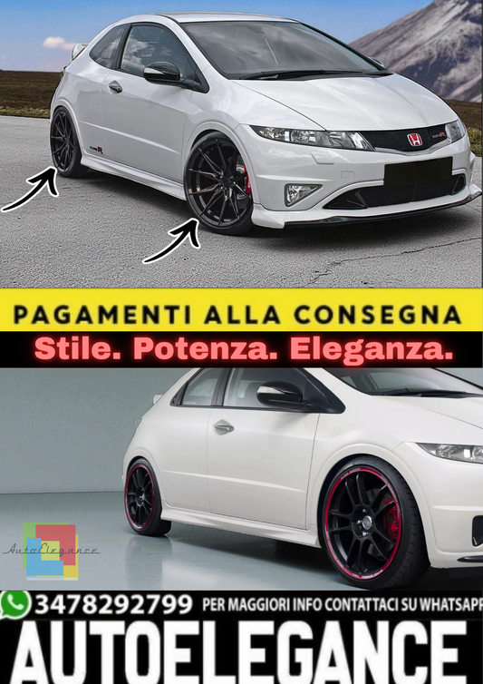 💫 Minigonne Laterali in Plastica ABS per Honda Civic MK8 (2006–2011) 💫