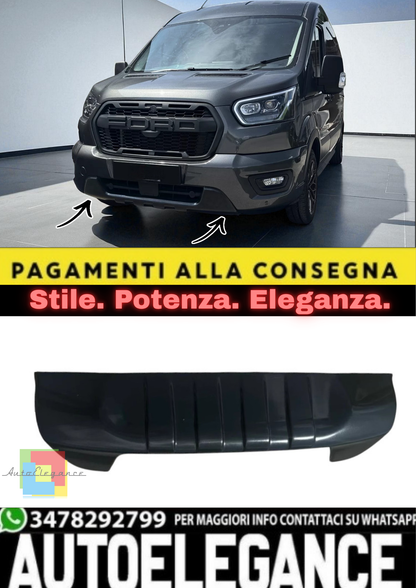 💫 Spoiler Anteriore / Labbro V2 in ABS Nero per Ford Transit MK8 (2014–2019) 💫