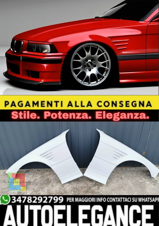 💫 Set Parafanghi Anteriore Sinistro + Destro in Vetroresina per BMW E36 Coupé💫