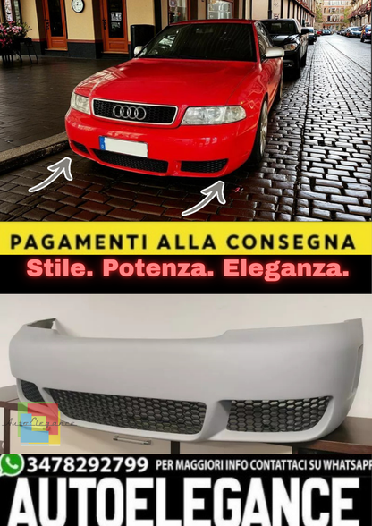 💫Paraurti Anteriore RS Look per Audi A4 B5 (1994–2001) –Front Bumper Sportivo💫