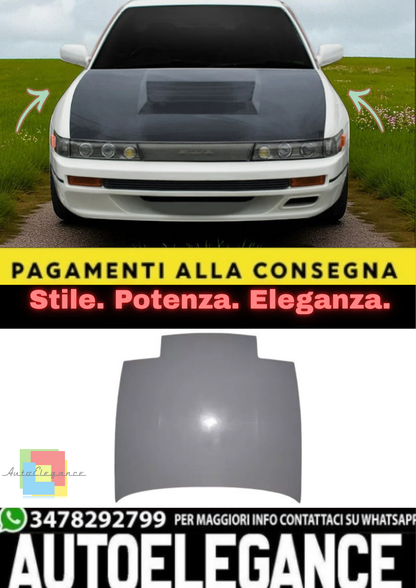 💫 Cofano Motore in Vetroresina per Nissan 200SX S13 (1989–1994) – Hood Racing💫