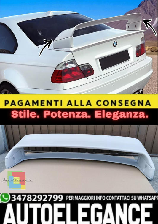 💫 Spoiler Posteriore / Ala GT Stile Classe II per BMW Serie 3 E46 – Coupé Berlina 💫