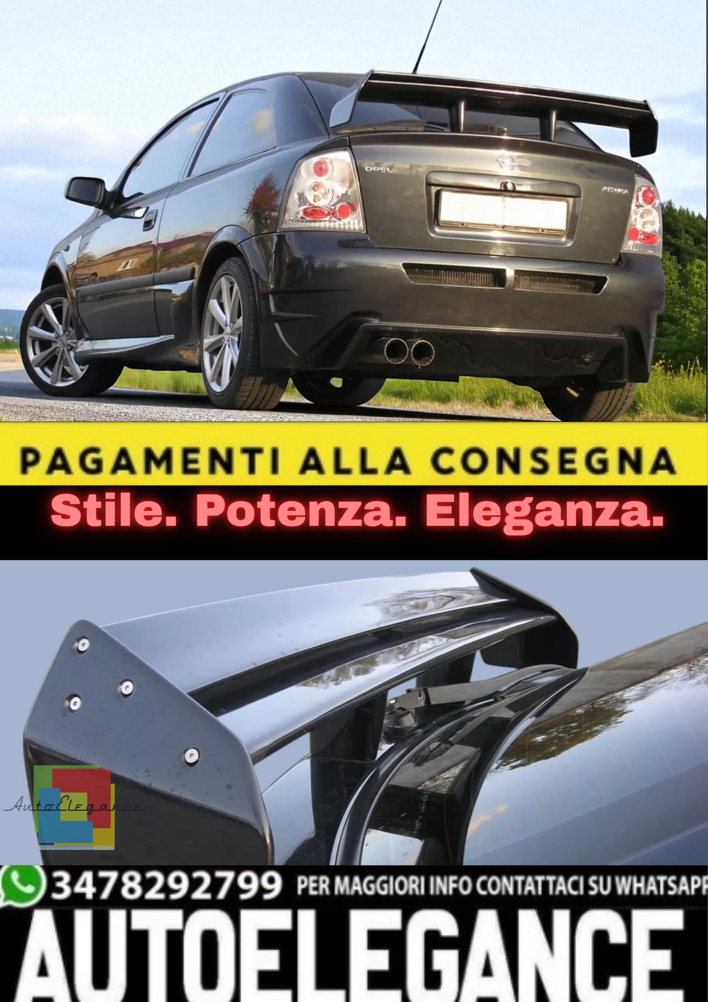 💫Spoiler Posteriore per Opel Astra G Hatchback 3/5 Porte –Alettone Bagagliaio💫