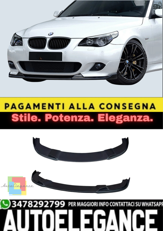 💫 Labbro Anteriore / Spoiler Anteriore in ABS Nero per BMW Serie 5 E60 E61 💫