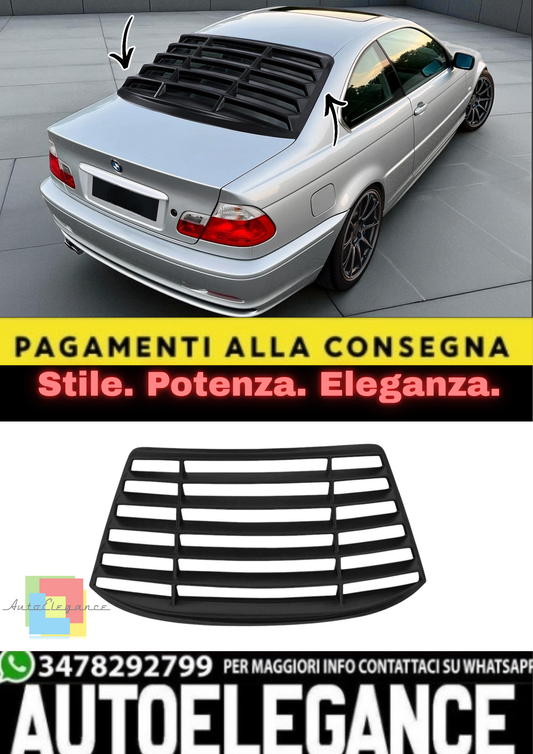 💫Tenda Lunotto / Window Louver in ABS Nero per BMW Serie 3 E46 Coupé 💫